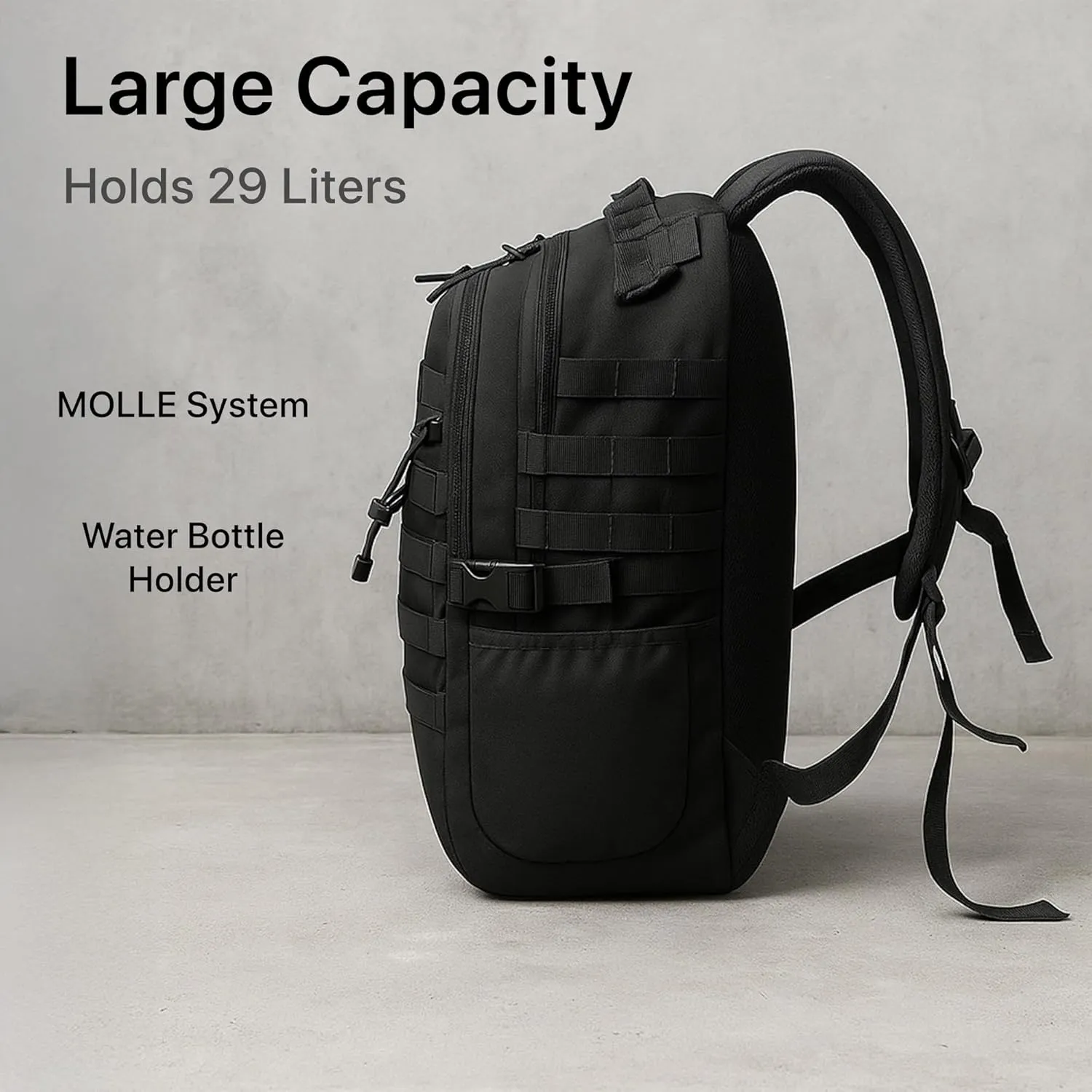WESTEND 29L Tactical Backpack for Men – Military Assault Pack with MOLLE System, Heavy Duty Bug Out Bag for Outdoor Activity