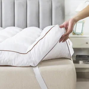 WhatsBedding 3 Inch Memory Foam Mattress Topper Queen Size Plus Thicked Down Alternative-Lined, 1700GSM Fluffy Shredded Memory Foam Filled Pillow Top, 4 Anchor Elastic Bands, Anti-Slip Bottom, 60x80in