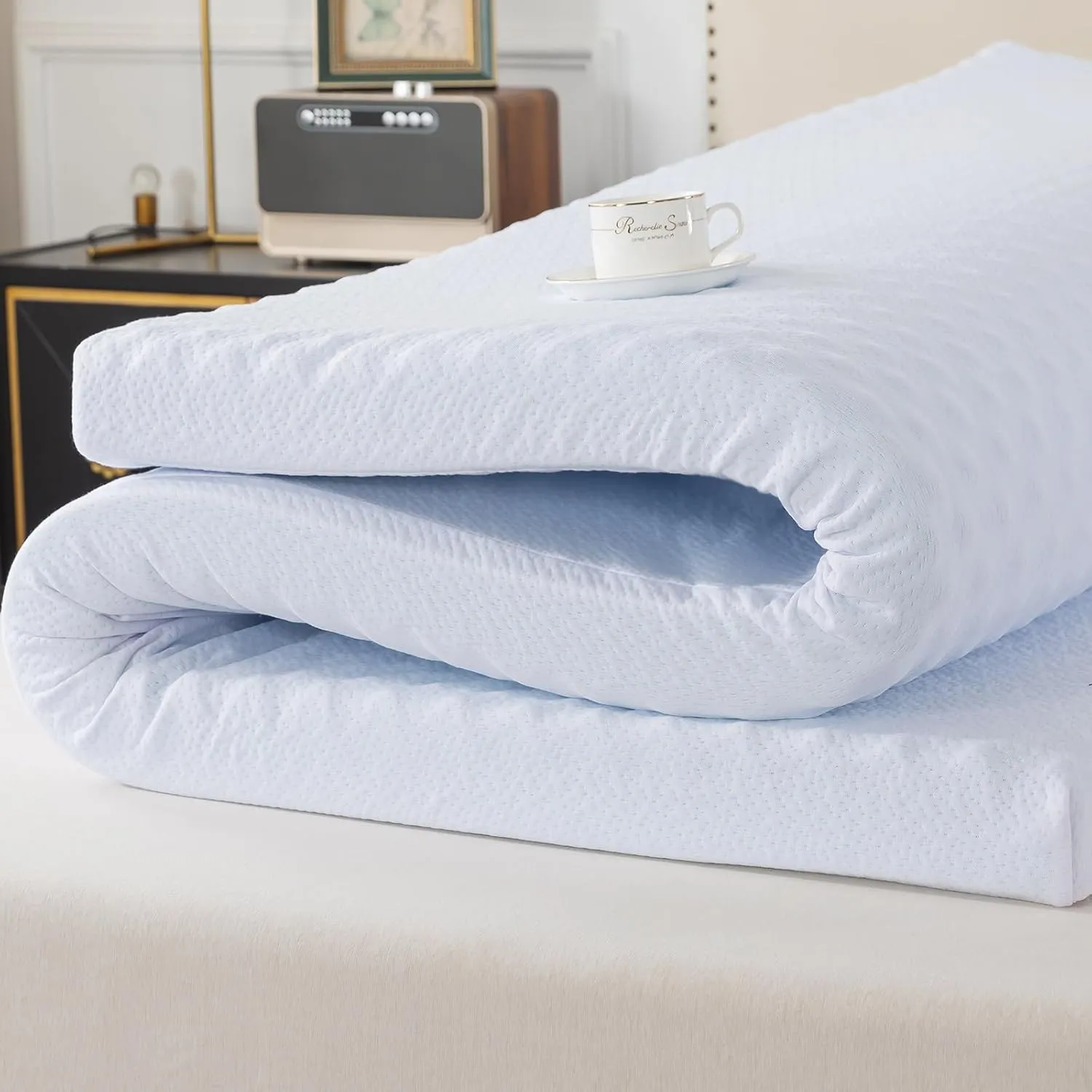 WhatsBedding 3 Inch Queen Memory Foam Mattress Topper with Soft Cover for Pressure Relief, Memory Foam Bed Topper with Removable & Washable Cover Rayon from Bamboo for Back Pain(80x60x3in)
