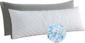 WhatsBedding Memory Foam Body Pillow -Fluffy Body Pillows for Adults -Large Long Bed Pillows for Sleeping - 20x54 inch, White