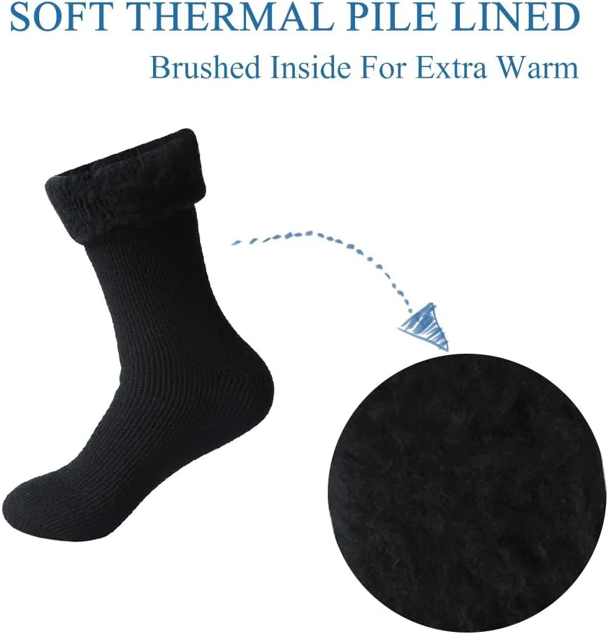 Winter Thermal Socks, Unisex 2.44 Tog Ultra Thick Warm Insulated Heated Crew Socks for Cold Weather