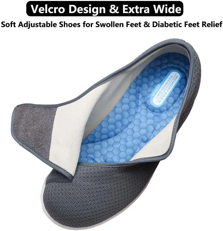Women's Extra Wide Diabetic Shoes with Arch Support, Adjustable Closure, and Extra Cushioning for Pain Relief