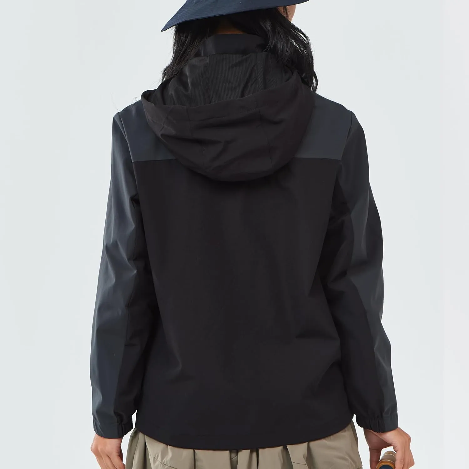 Women's Hooded Jacket Waterproof Breathable Spring Windproof Warm Jacket Lightweight Women