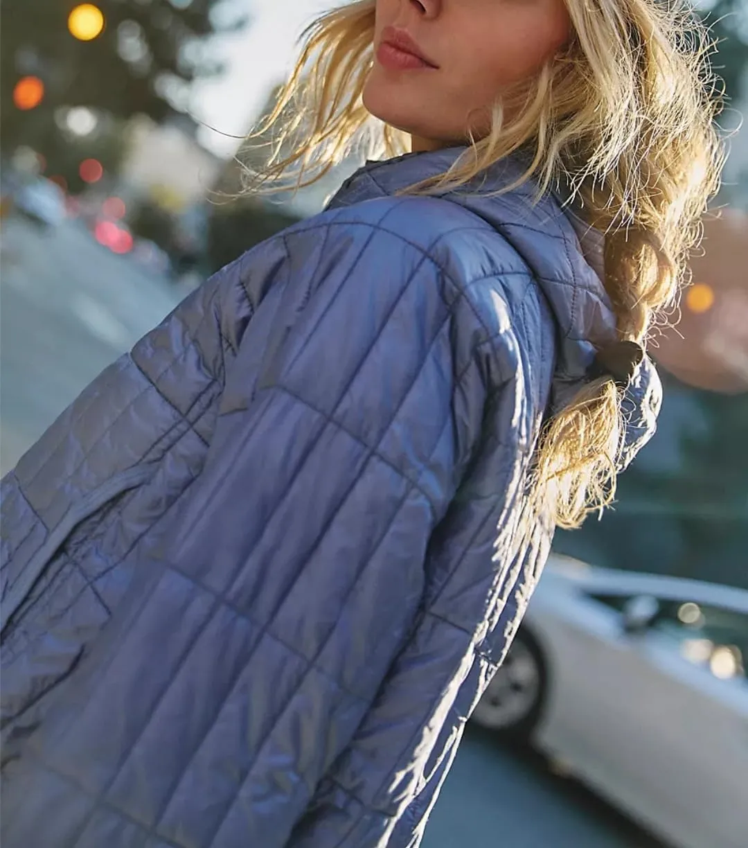 Womens Hooded Puffer Jacket Feather Packable Quilted Jackets Lightweight Zipper Padded Coat with Pockets