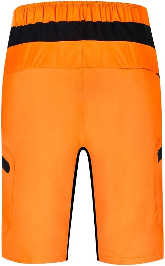 WOSAWE Mens Padded Cycling Shorts Loose-Fit Breathable Mountain Bike 2 in 1 Shorts