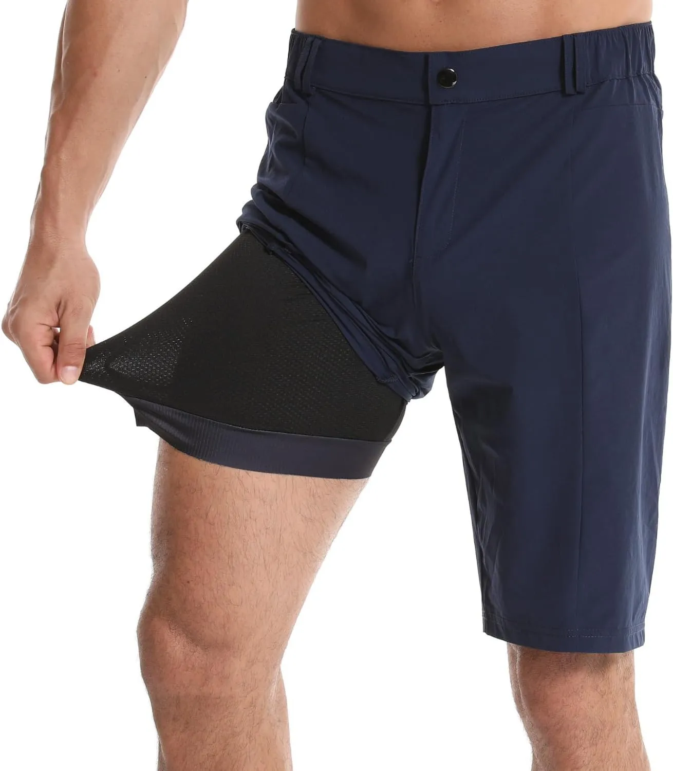 Wulibike Mountain Bike Shorts for Men,4D Padded Loose-fit Removable Underwear,Cycling Biking Shorts Mens with Zipper Pocket