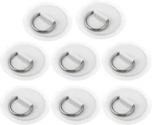 X AUTOHAUX 8pcs 8cm D Ring Patch PVC Stainless Steel Round Shape D Ring Pad for Surfboard Inflatable Boat Kayak Canoe Deck