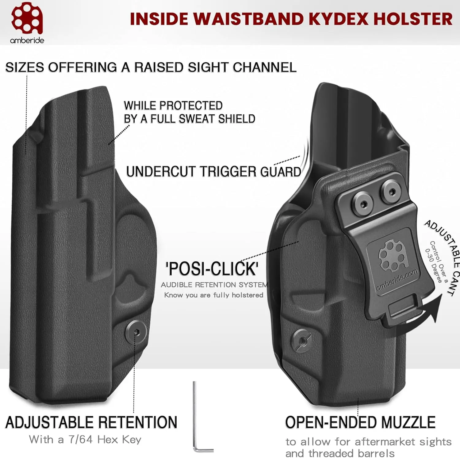 XD MOD 2 Holster IWB Kydex Holster Fit: Springfield XD MOD.2-3" Sub-Compact 9MM / .40 S&W Pistol - Inside Waistband Concealed Carry - Adj. Cant & 'Posi-Click' Retention - No Wear or Jitter - US Made