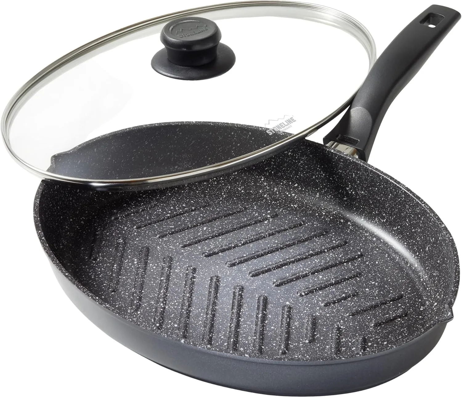 XXL Fish and Schnitzel Pan 35 x 24 cm with Glass Lids Suitable for Induction Cookers