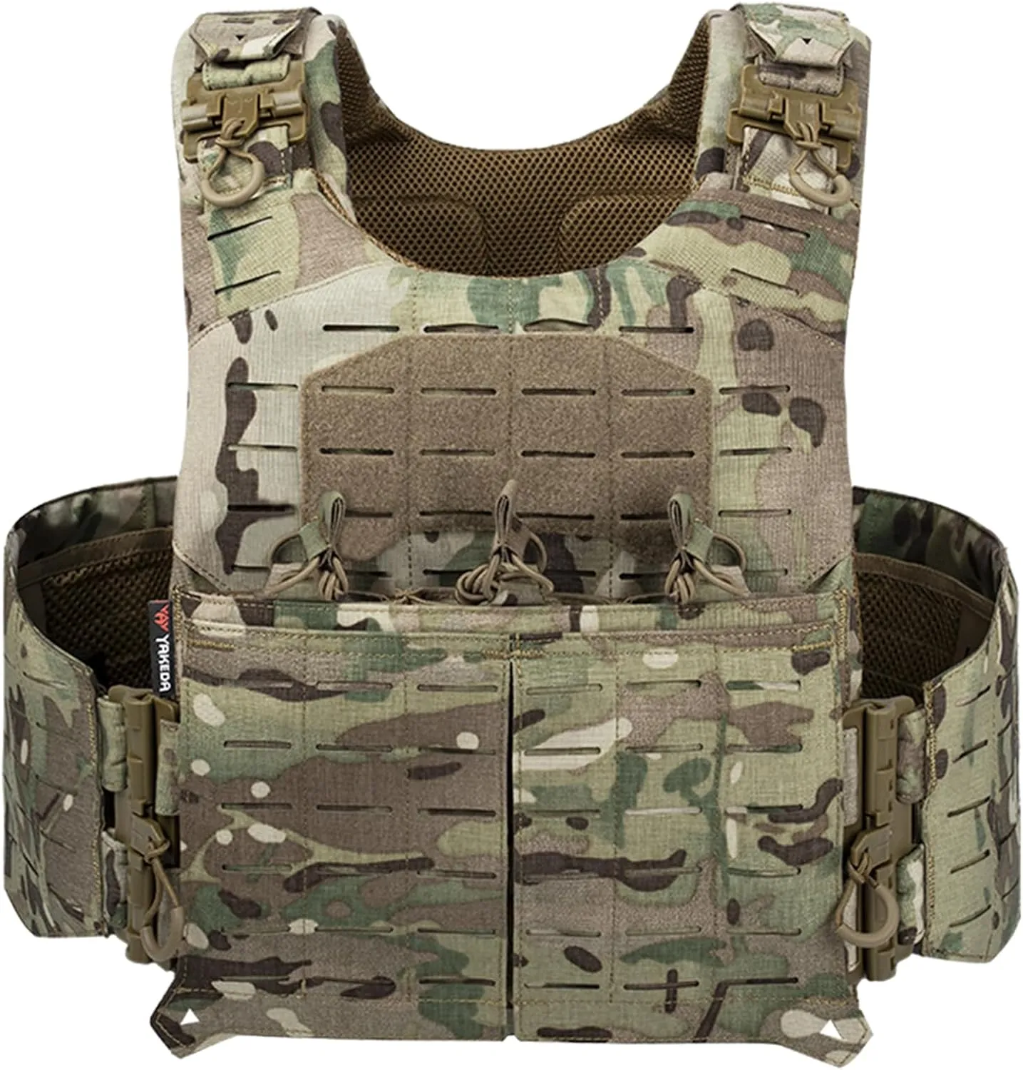 YAKEDA Tactical Weighted Vest With Quick Release Buckle Airsoft Outdoor Vest Back Ziiper Combination with Backpack