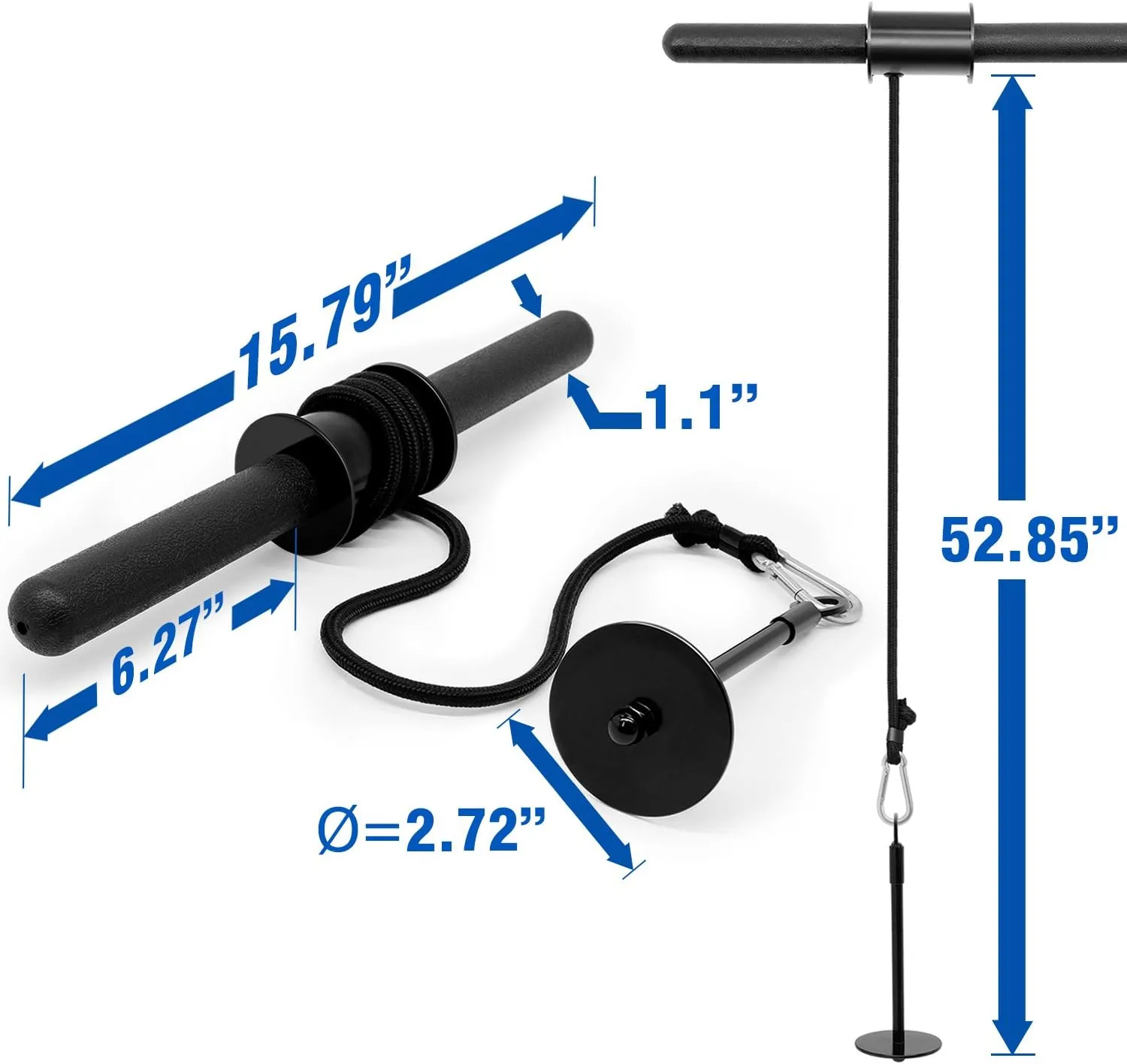 Yes4All Wrist and Forearm Blaster - Wrist Roller & Forearm Roller for Training, Workout - Wrist/Arm Blaster - Fit 1-inch Standard & 2-inch Olympic Weight Plates