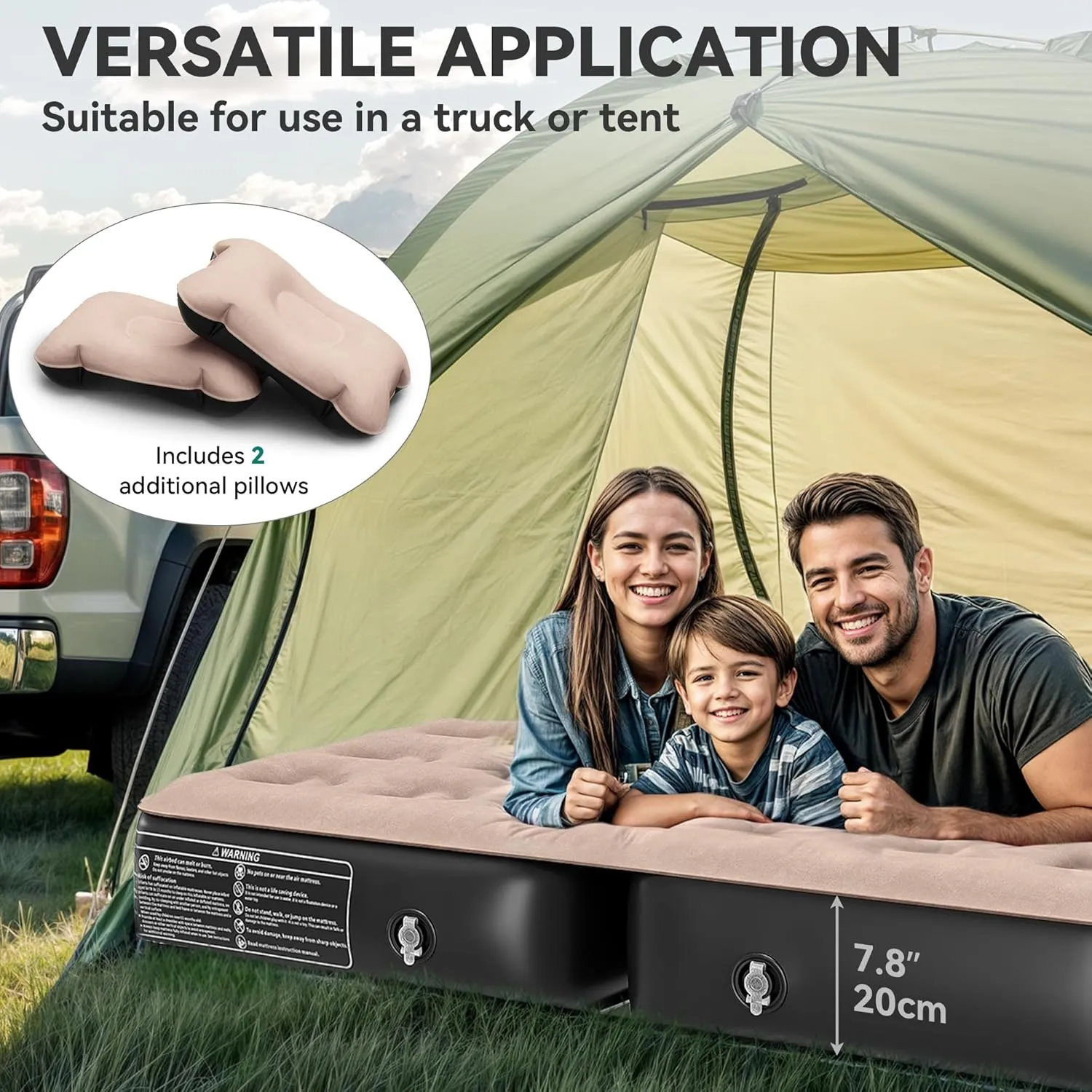 YITAHOME 10'' SUV Air Mattress, Inflatable Car Bed with Electric Pump & Accessories for Camping, Road Trips & Travel, Fits for 4Runner, Jeep Wrangler & Most SUVs (Black & Brown)