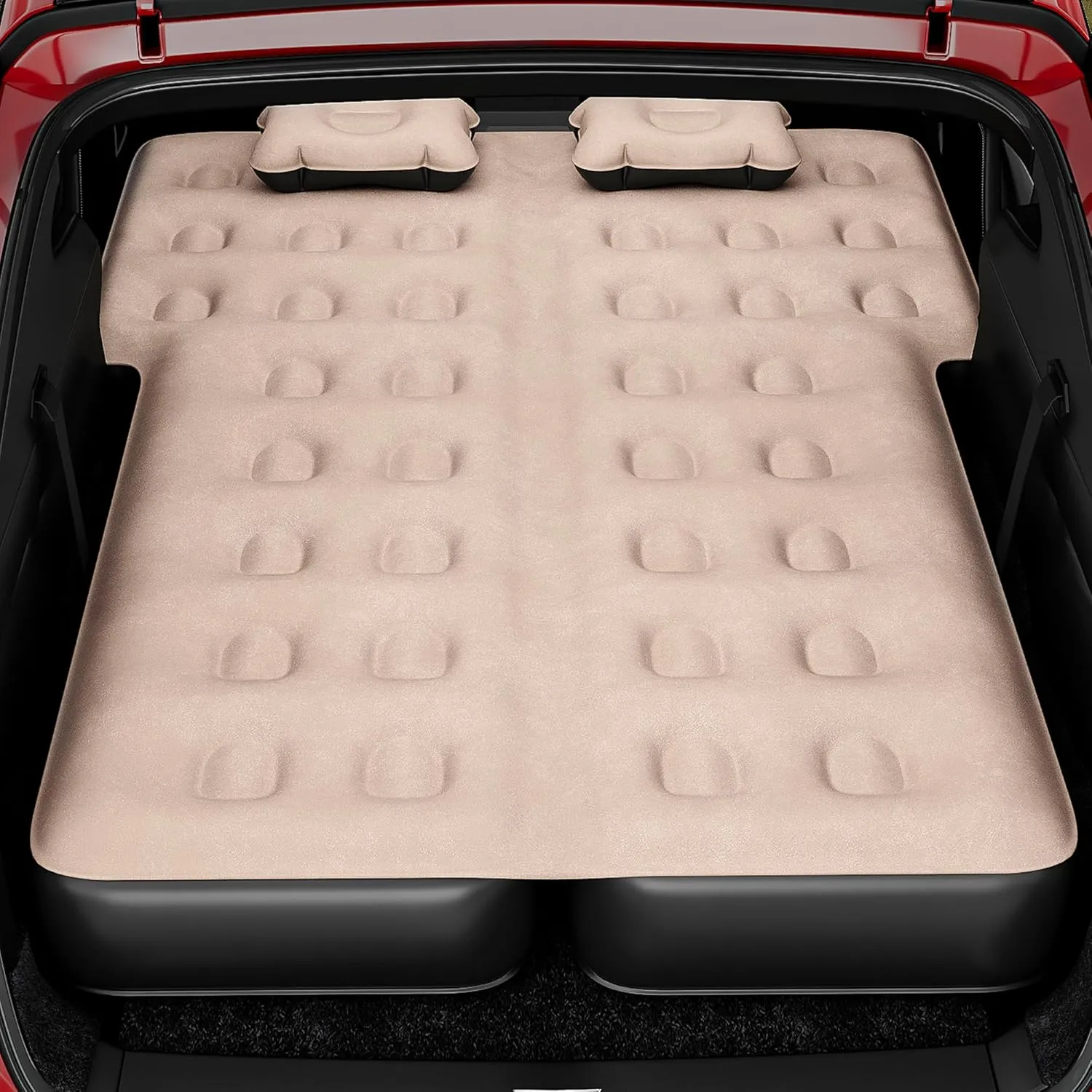 YITAHOME 10'' SUV Air Mattress, Inflatable Car Bed with Electric Pump & Accessories for Camping, Road Trips & Travel, Fits for 4Runner, Jeep Wrangler & Most SUVs (Black & Brown)