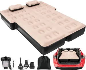 YITAHOME 10'' SUV Air Mattress, Inflatable Car Bed with Electric Pump & Accessories for Camping, Road Trips & Travel, Fits for 4Runner, Jeep Wrangler & Most SUVs (Black & Brown)