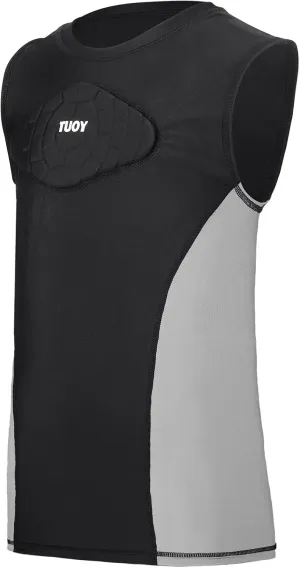 Youth Padded Shirt Football Rib Protector Chest Heart Guard Shirt Kids Boy Girl Vest for Rugby Baseball Softball
