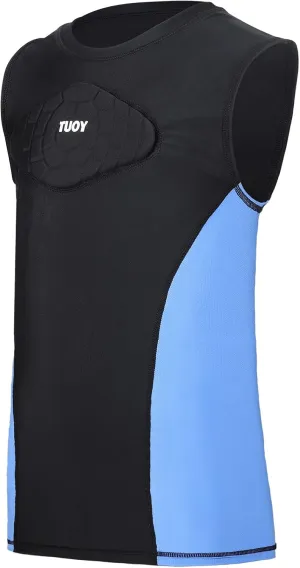 Youth Padded Shirt Football Rib Protector Chest Heart Guard Shirt Kids Boy Girl Vest for Rugby Baseball Softball