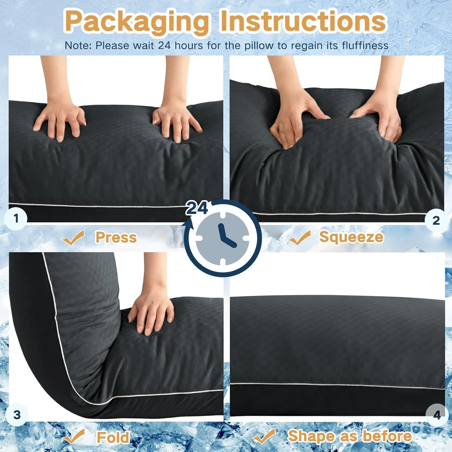 YZ HOME Cooling Body Pillow for Adults- Pillow Insert with Shredded Blue Memory Foam, Soft Support for Side Sleeper, Pregnant Women，Back Pain Relief, Washable Pillowcase (20x54 Inch, Dark Grey)
