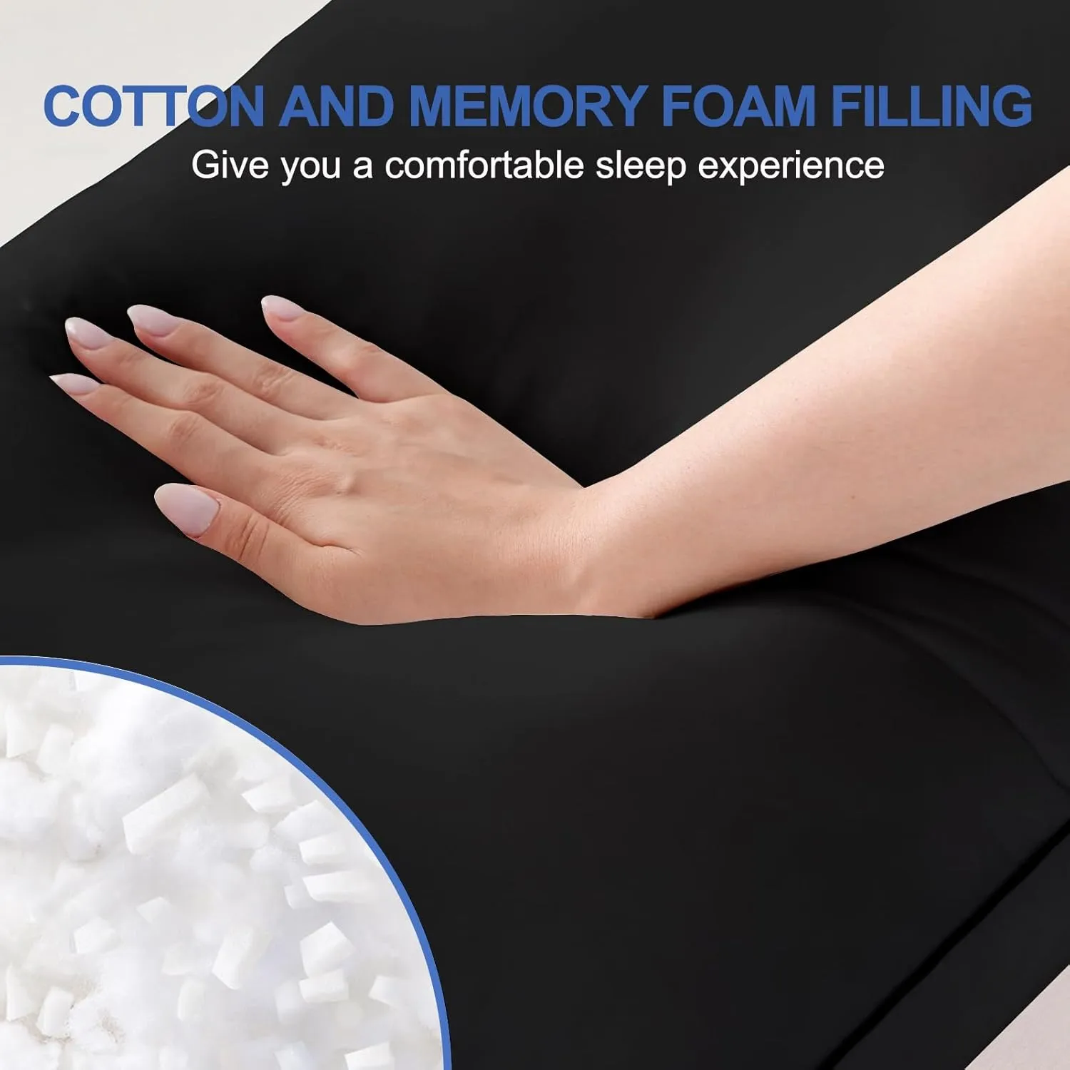 YZ HOME Memory Foam Body Pillow Insert - Full Body Pillow for Adults - Soft Large Long Bed Pillow for Side Sleeper