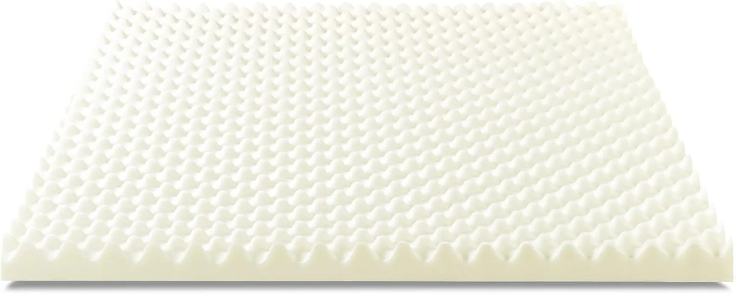 ZINUS 2 Inch Copper Cooling Memory Foam Mattress Topper with Airflow Design, King, White