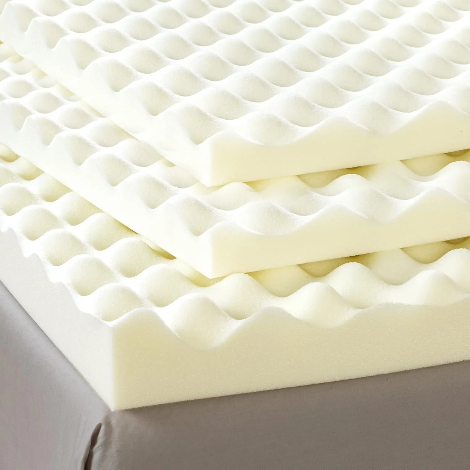 ZINUS 2 Inch Copper Cooling Memory Foam Mattress Topper with Airflow Design, King, White