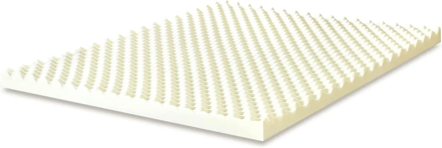 ZINUS 2 Inch Copper Cooling Memory Foam Mattress Topper with Airflow Design, King, White