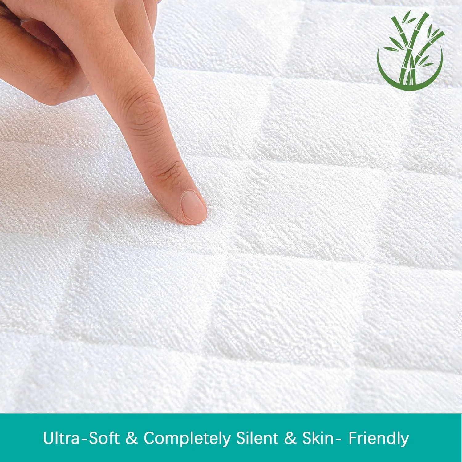 Zippered Crib Mattress Protector - Waterproof Crib Mattress Encasement, Breathable and Absorbent, 6 Sides Fully Encased Cover, 2 Pack, Viscose Made from Bamboo