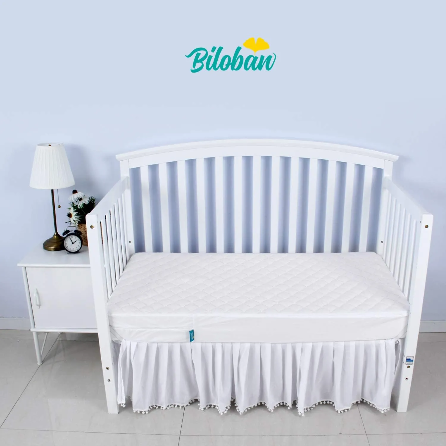Zippered Crib Mattress Protector - Waterproof Crib Mattress Encasement, Breathable and Absorbent, 6 Sides Fully Encased Cover, 2 Pack, Viscose Made from Bamboo
