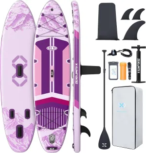 ZLX 11'6" Extra Wide Inflatable Stand Up Paddle Board SUP, Stable Non-Slip Deck Pad, Unique Fin System and Premium iSUP Accessories - Portable Backpack & Upgraded Pump for Adults, All Skill Levels