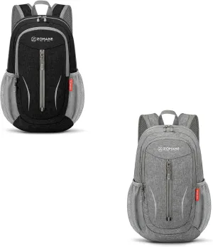 ZOMAKE 10L Small Hiking Backpack for Women Men - Lightweight Packable Hiking Daypack - Tear Resistant Foldable Day Pack for Travel Camping Outdoor Sports - Black&Grey