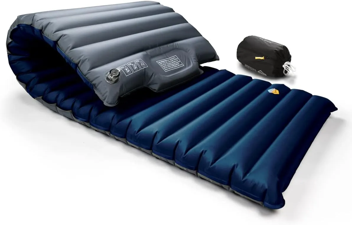ZOOOBELIVES Extra Thickness | Wide Plus Sleeping Pad with Built-in Pump, Inflatable Camping Mattress of Ultimate Comfort for Car Camping, Tent, and Backpacking, Lightweight & Compact – Airlive2000P