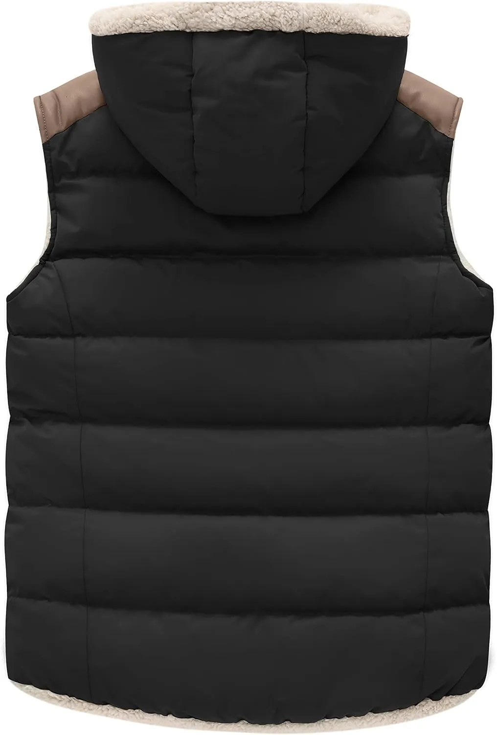 ZSHOW Women's Outerwear Vest Casual Thicken Qulited Winter Puffer Vest Hooded Warm Fleece Jacket