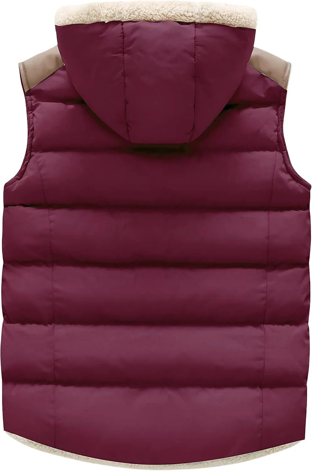 ZSHOW Women's Outerwear Vest Casual Thicken Qulited Winter Puffer Vest Hooded Warm Fleece Jacket