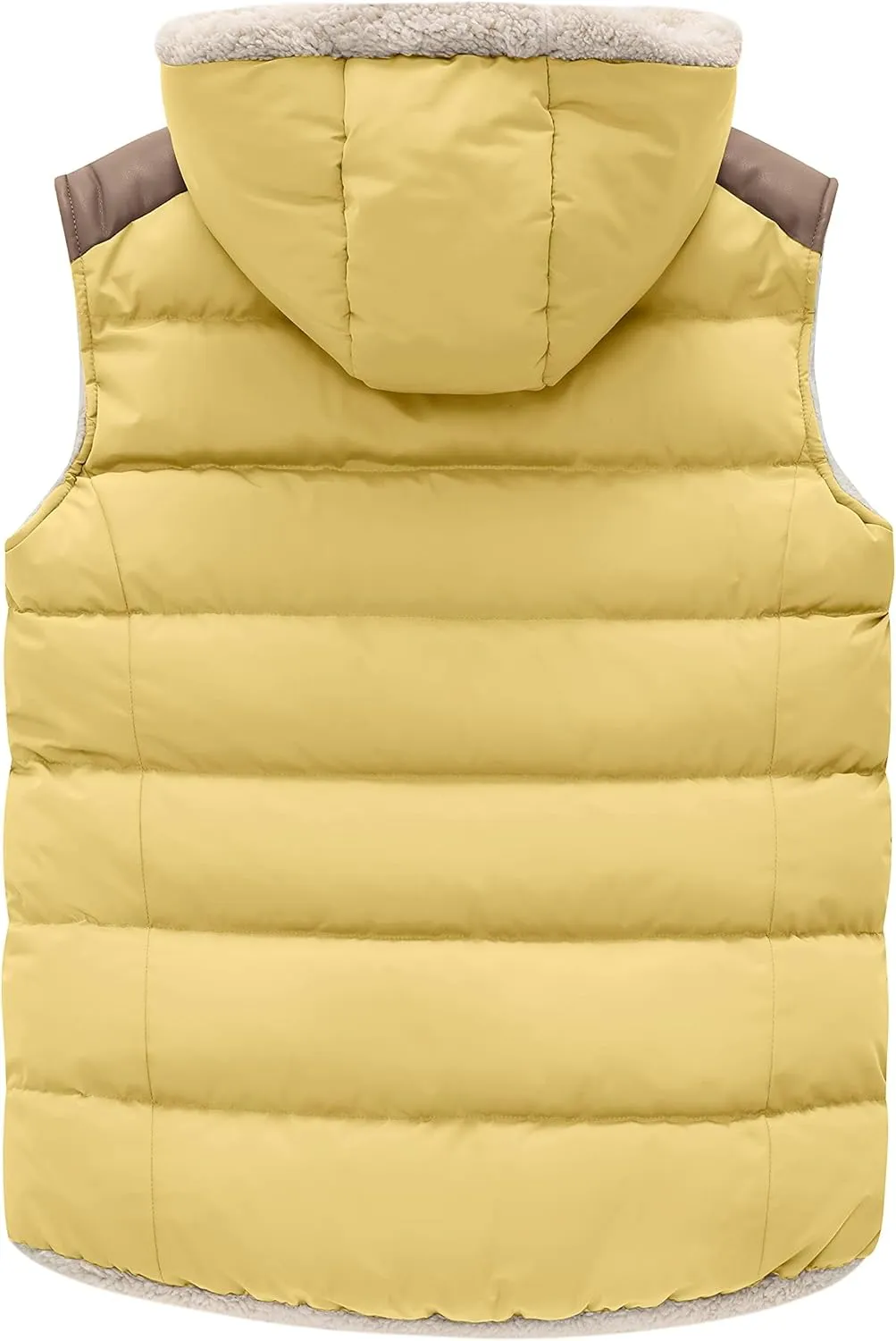 ZSHOW Women's Outerwear Vest Casual Thicken Qulited Winter Puffer Vest Hooded Warm Fleece Jacket