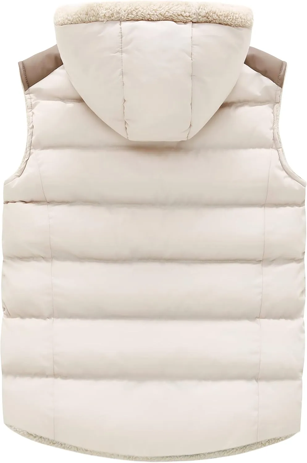 ZSHOW Women's Outerwear Vest Casual Thicken Qulited Winter Puffer Vest Hooded Warm Fleece Jacket