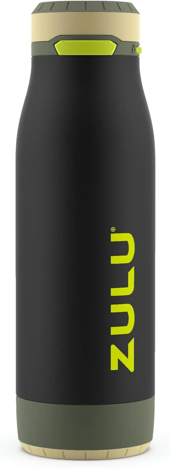 ZULU Ace Vacuum Insulated Stainless Steel Water Bottle with Chug Spout, Leak-Proof Locking Lid and Removable Base for School, Backpack, Sports, Gym, Travel