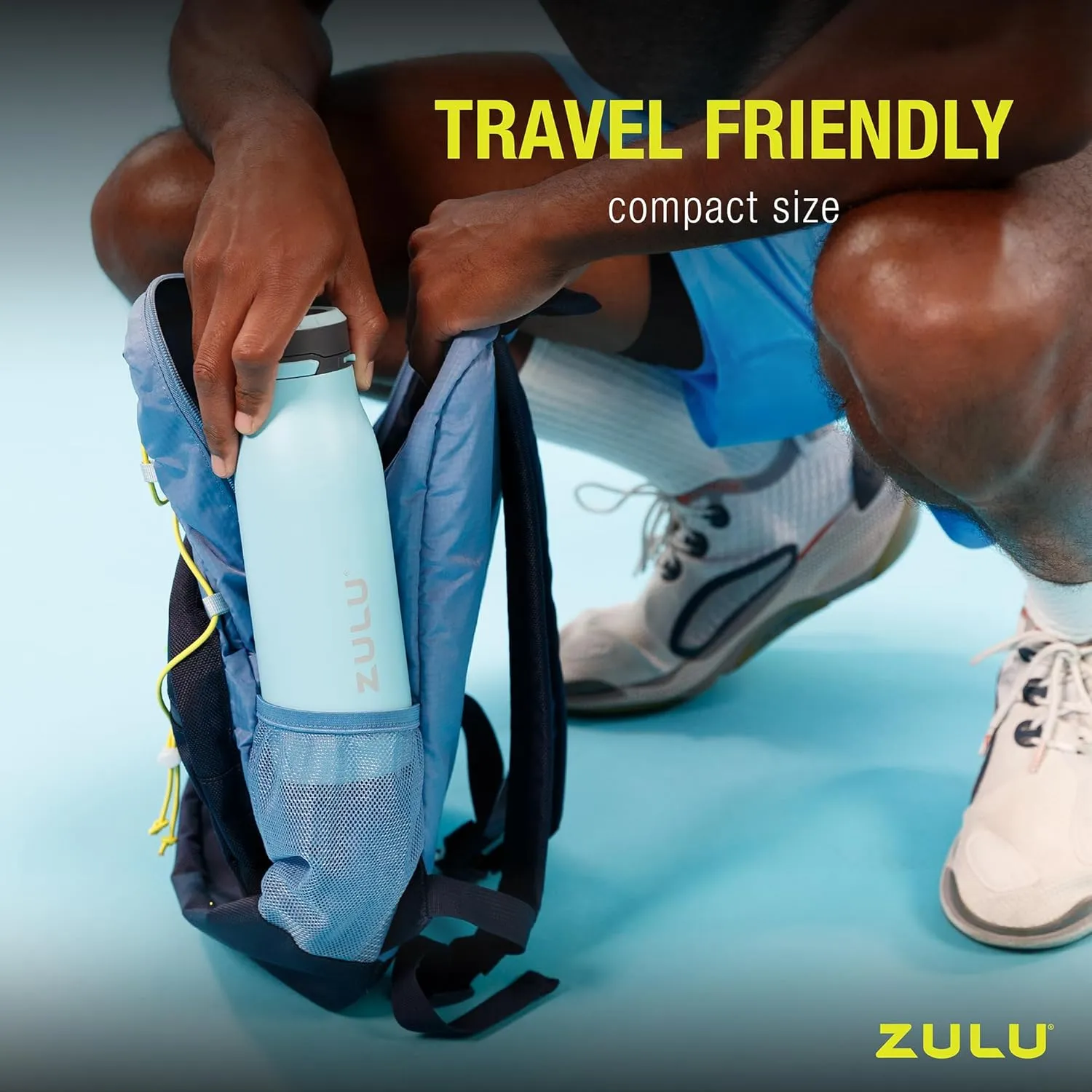 ZULU Ace Vacuum Insulated Stainless Steel Water Bottle with Chug Spout, Leak-Proof Locking Lid and Removable Base for School, Backpack, Sports, Gym, Travel