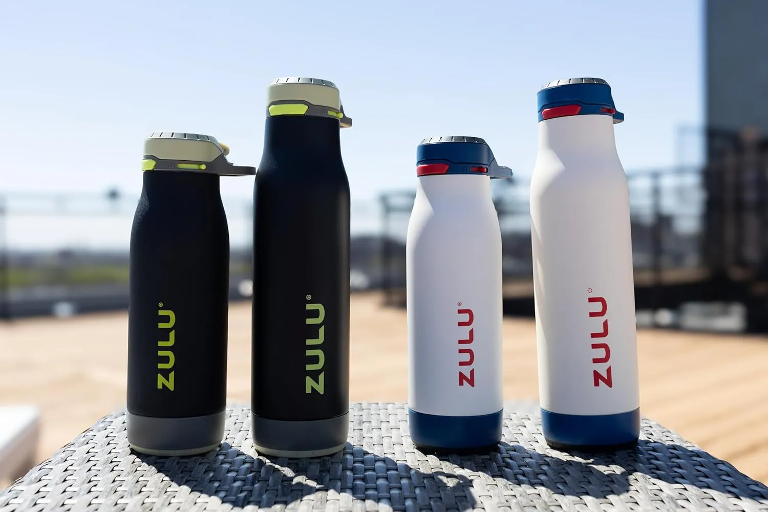 ZULU Ace Vacuum Insulated Stainless Steel Water Bottle with Chug Spout, Leak-Proof Locking Lid and Removable Base for School, Backpack, Sports, Gym, Travel