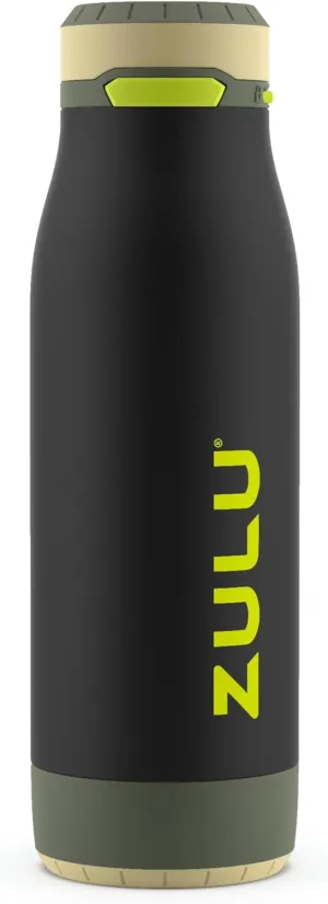 ZULU Ace Vacuum Insulated Stainless Steel Water Bottle with Chug Spout, Leak-Proof Locking Lid and Removable Base for School, Backpack, Sports, Gym, Travel